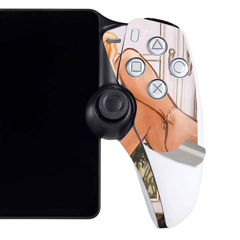 Cozy Autumn Library Witch with Cat and Coffee by Ivy Dolamore PlayStation Portal Remote Player Skin