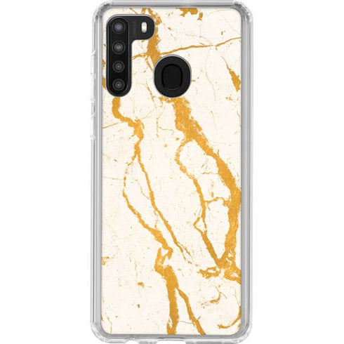 Cracked Marble Galaxy A21 Clear Case