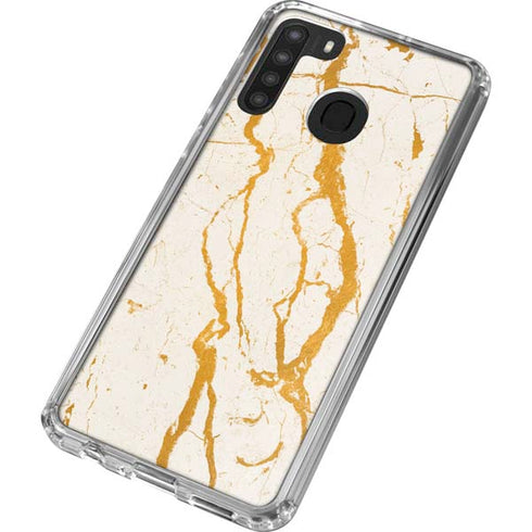 Cracked Marble Galaxy A21 Clear Case