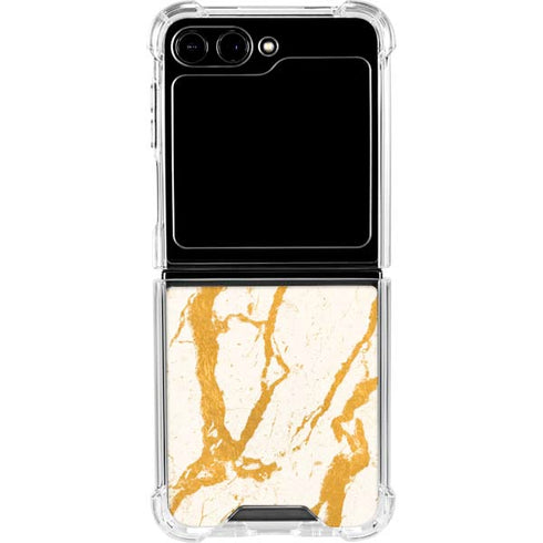 Cracked Marble Galaxy Z Flip5 5G Clear Case