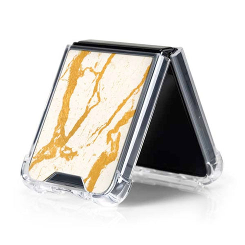Cracked Marble Galaxy Z Flip5 5G Clear Case