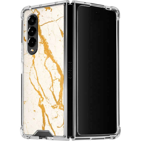 Cracked Marble Galaxy Z Fold4 5G Clear Case