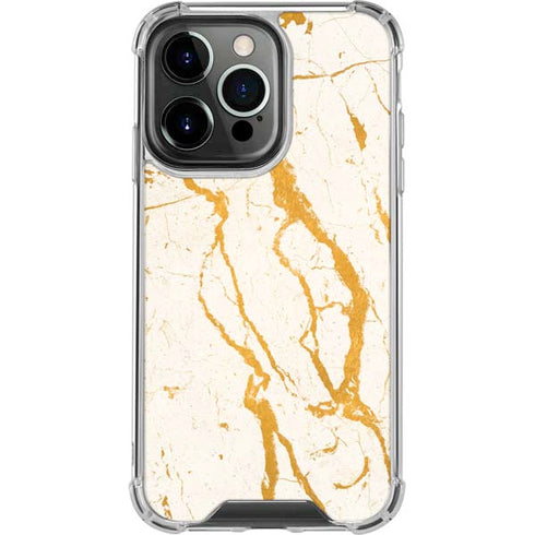 Cracked Marble iPhone 14 Pro Clear Case