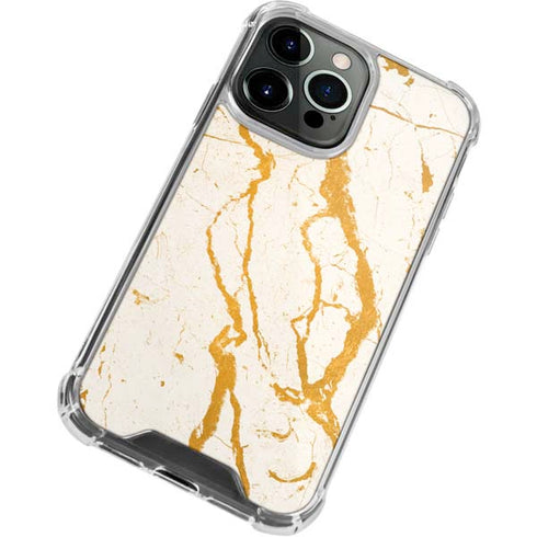 Cracked Marble iPhone 15 Pro Clear Case