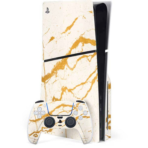 Cracked Marble PS5 Slim Disk Bundle Skin