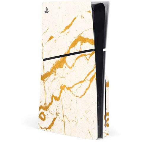 Cracked Marble PS5 Slim Disk Console Skin