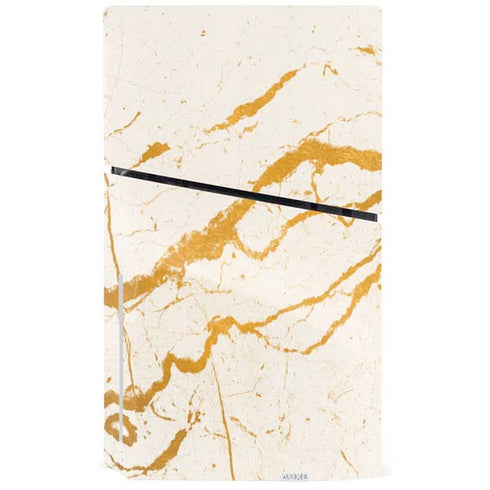 Cracked Marble PS5 Slim Disk Console Skin