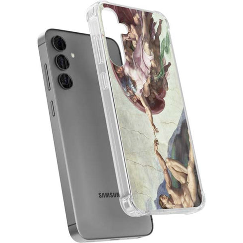 Creation of Adam by Michelangelo Galaxy S24 Plus Clear Case