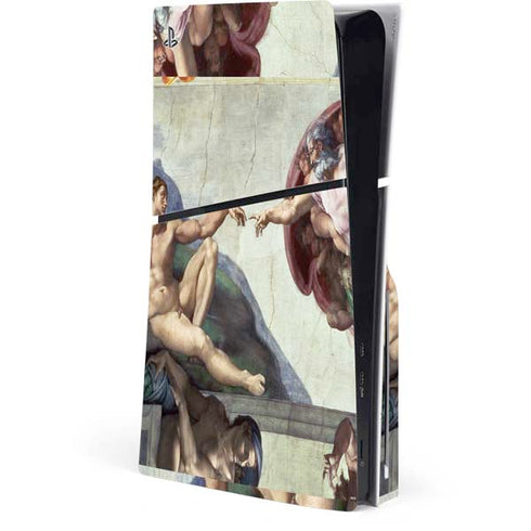 Creation of Adam by Michelangelo PS5 Slim Disk Console Skin