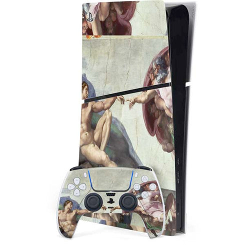 Creation of Adam by Michelangelo PS5 Slim Digital Edition Bundle Skin