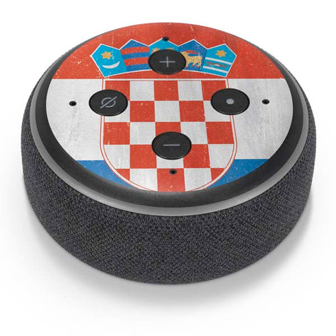 Croatia Flag Distressed Amazon Echo Dot Skin