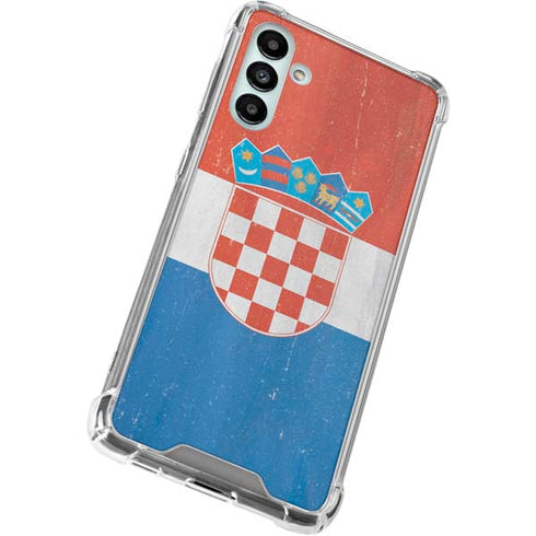 Croatia Flag Distressed Galaxy A13 5G Clear Case
