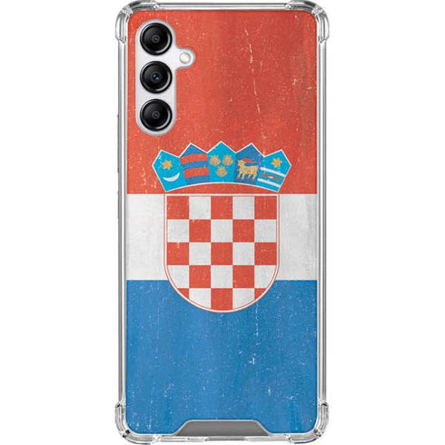 Croatia Flag Distressed Galaxy A14 5G Clear Case