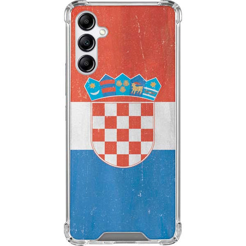 Croatia Flag Distressed Galaxy A15 5G Clear Case