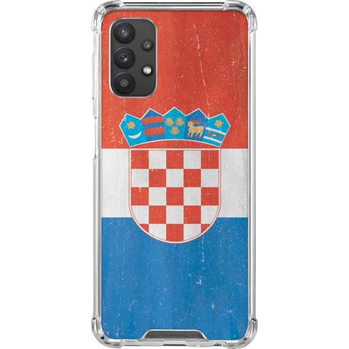 Croatia Flag Distressed Galaxy A32 5G Clear Case