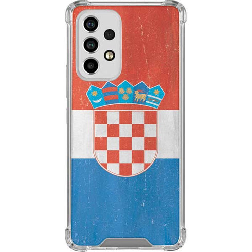 Croatia Flag Distressed Galaxy A33 5G Clear Case