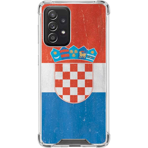 Croatia Flag Distressed Galaxy A52 5G Clear Case