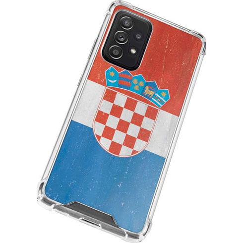 Croatia Flag Distressed Galaxy A52 5G Clear Case