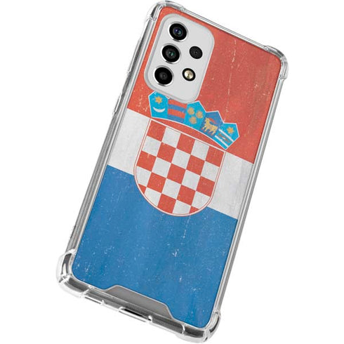 Croatia Flag Distressed Galaxy A53 5G Clear Case