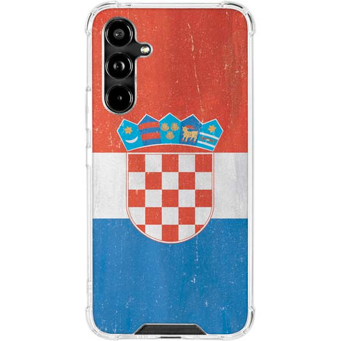 Croatia Flag Distressed Galaxy A54 5G Clear Case