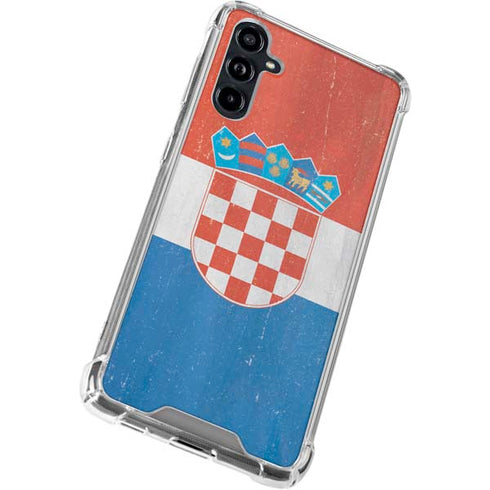 Croatia Flag Distressed Galaxy A54 5G Clear Case