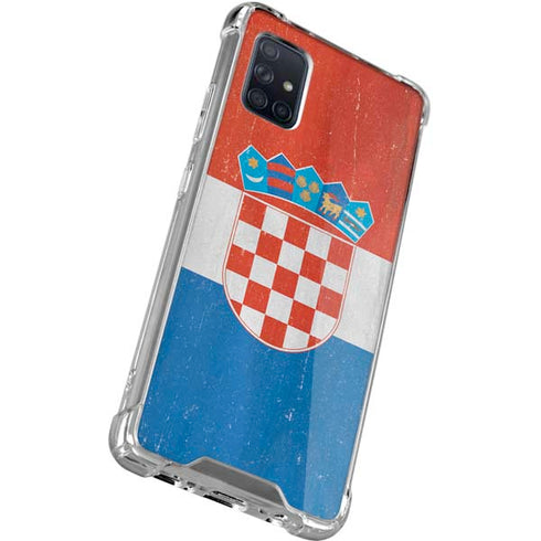 Croatia Flag Distressed Galaxy A71 5G Clear Case