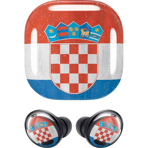 Croatia Flag Distressed Galaxy Buds Pro Skin