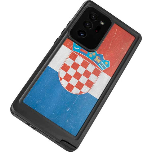 Croatia Flag Distressed Galaxy Note20 Ultra 5G Waterproof Case