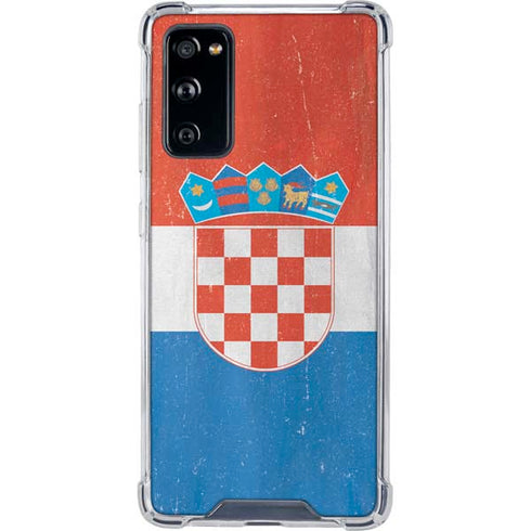 Croatia Flag Distressed Galaxy S20 FE Clear Case