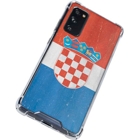Croatia Flag Distressed Galaxy S20 FE Clear Case