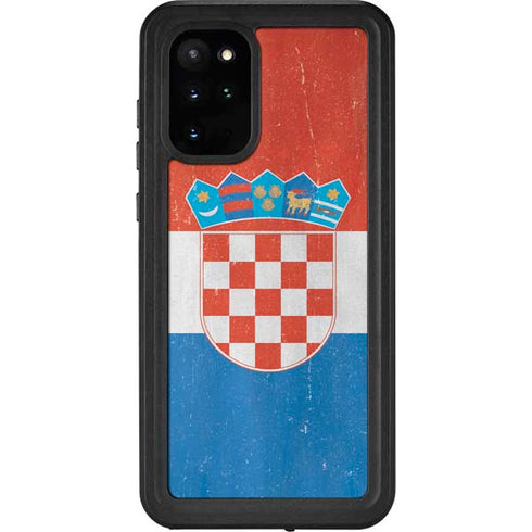 Croatia Flag Distressed Galaxy S20 Plus Waterproof Case