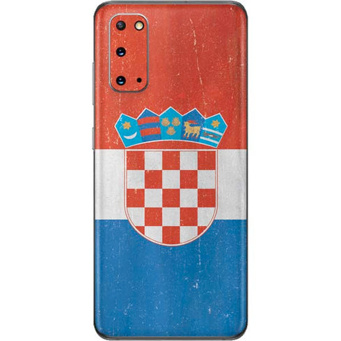 Croatia Flag Distressed Galaxy S20 Skin