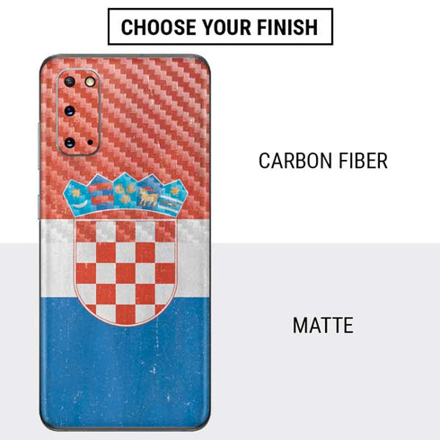 Croatia Flag Distressed Galaxy S20 Skin