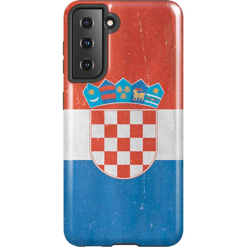 Croatia Flag Distressed Galaxy S21 5G Pro Case