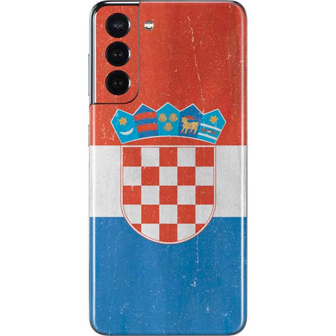 Croatia Flag Distressed Galaxy S21 5G Skin