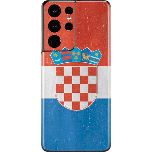 Croatia Flag Distressed Galaxy S21 Ultra 5G Skin