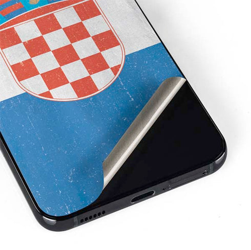 Croatia Flag Distressed Galaxy S22 Plus Skin