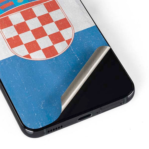 Croatia Flag Distressed Galaxy S22 Skin