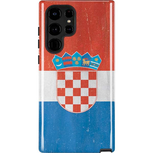 Croatia Flag Distressed Galaxy S22 Ultra Pro Case