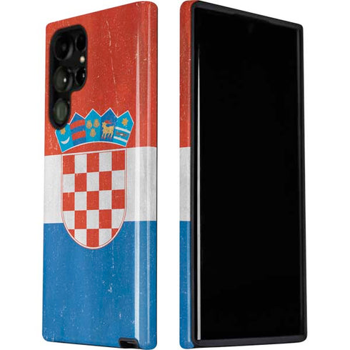 Croatia Flag Distressed Galaxy S22 Ultra Pro Case