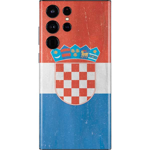 Croatia Flag Distressed Galaxy S22 Ultra Skin