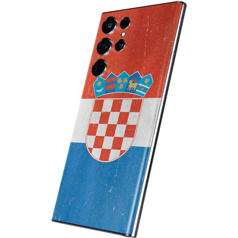Croatia Flag Distressed Galaxy S22 Ultra Skin