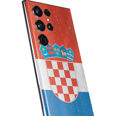 Croatia Flag Distressed Galaxy S22 Ultra Skin