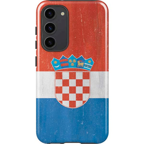 Croatia Flag Distressed Galaxy S23 Plus Pro Case