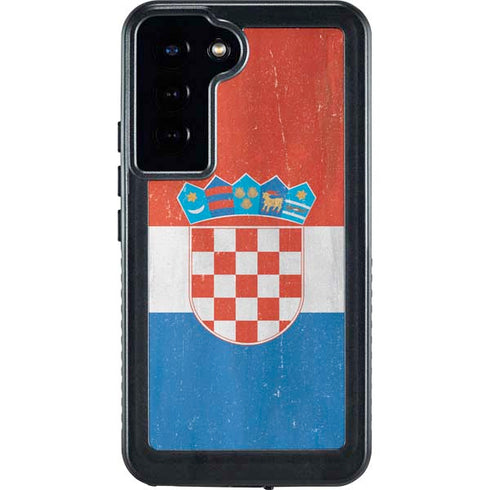 Croatia Flag Distressed Galaxy S23 Plus Waterproof Case