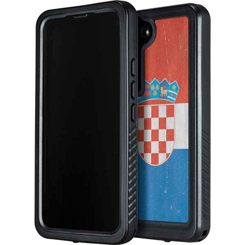 Croatia Flag Distressed Galaxy S23 Plus Waterproof Case