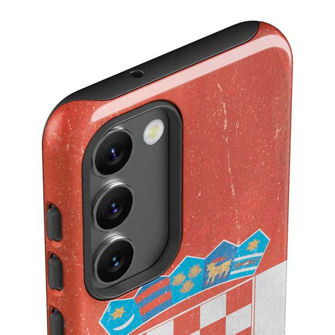 Croatia Flag Distressed Galaxy S23 Pro Case