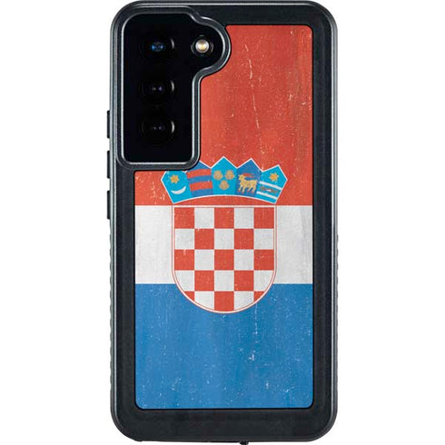 Croatia Flag Distressed Galaxy S23 Waterproof Case