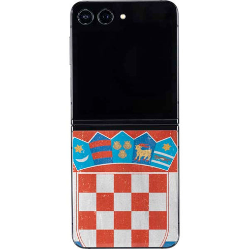 Croatia Flag Distressed Galaxy Z Flip5 5G Skin