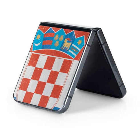 Croatia Flag Distressed Galaxy Z Flip5 5G Skin